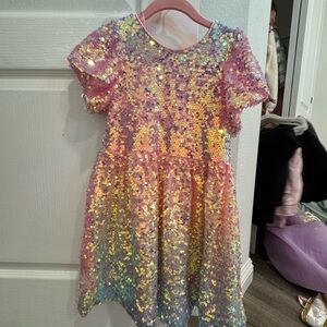 Lola & The Boys Sequin Rainbow Dress
